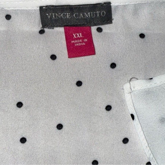 VINCE CAMUTO V-Neck Ruffled Collar Georgette Blouse - XXL White - Picture 6 of 14